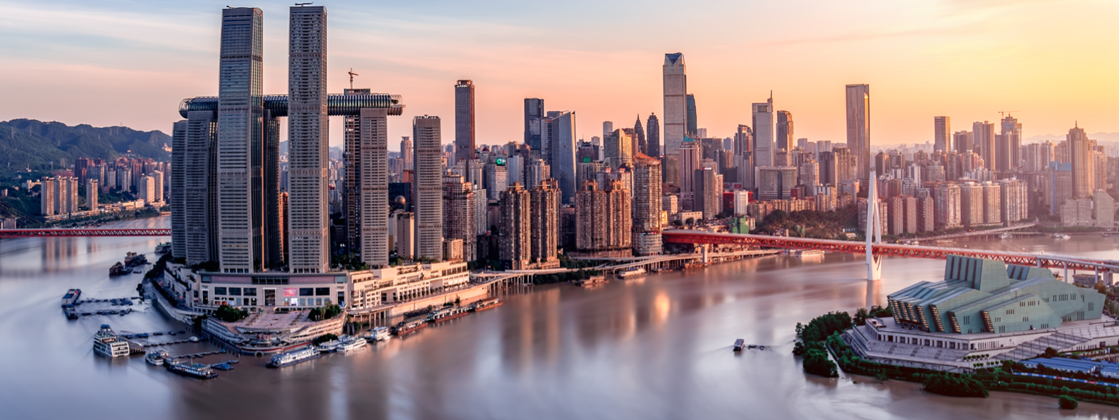 Chongqing cityscape with bridges
